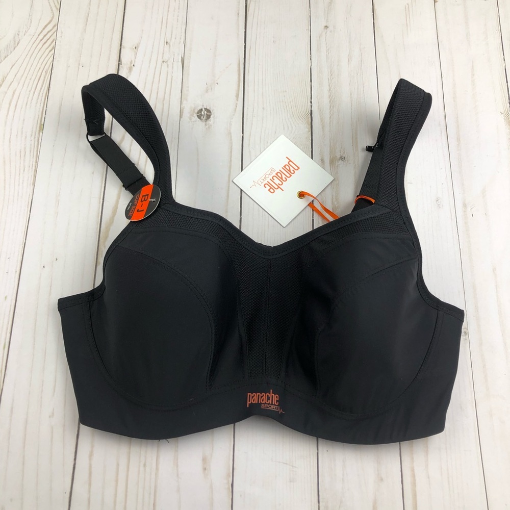 NWT Panache Sport Underwire Sports Bra Black 34D
